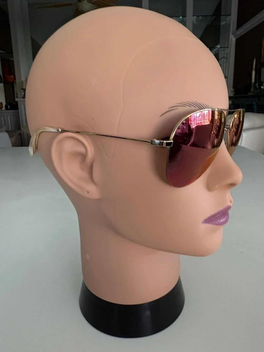 Victoria Beckham VBS106 C01 Gold Pink Red Mirror Aviator Sunglasses